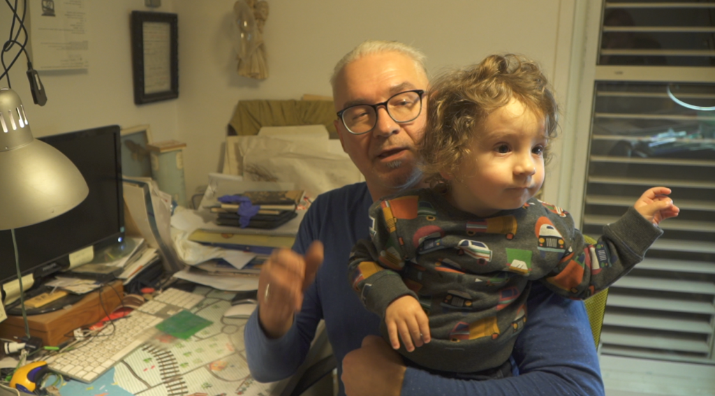 Tenno with great-grandson Ülo